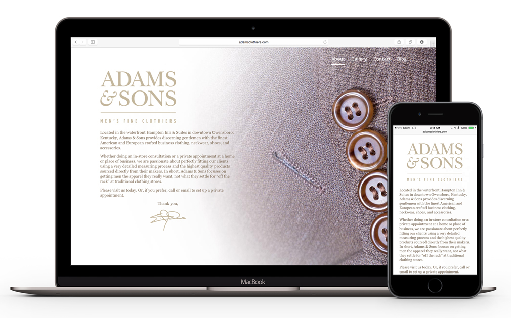 Adams & Sons Website Design